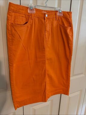 Orange denim Jade Mackenzie pencil skirt size large
